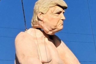 more-disgusting-antics-from-the-vile-left:-giant-statute-of-naked-president-trump-moved-to-wisconsin