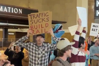 a-dozen-protesters-rally-for-california’s-high-speed-rail-to-nowhere